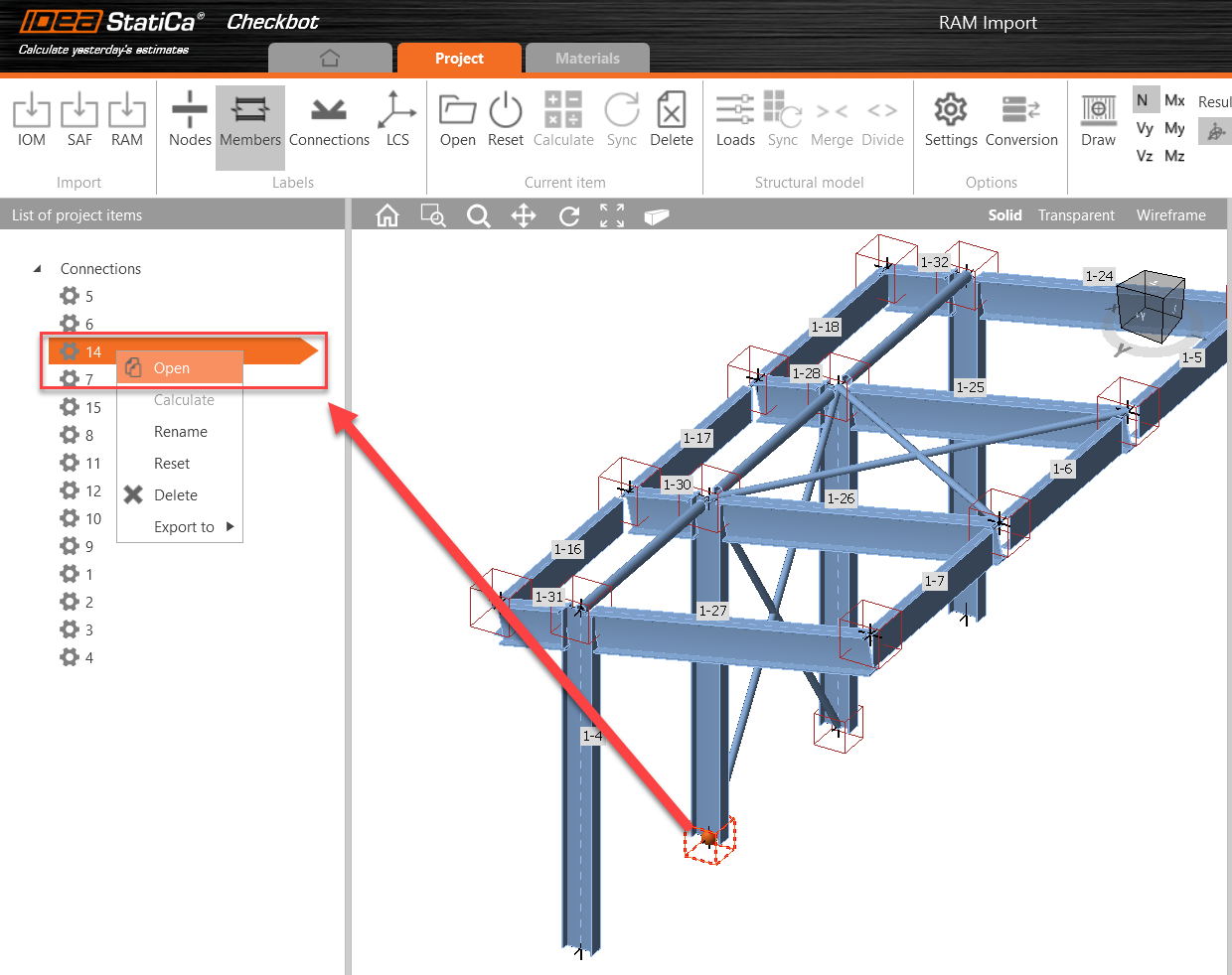 RAM Structural System BIM Link To IDEA StatiCa | IDEA StatiCa